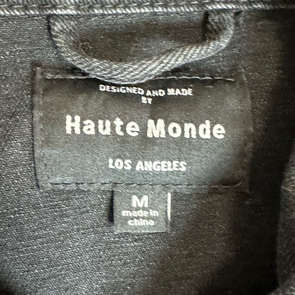 Haute Monde Floral Embroidered Black Denim Jacket - Picture 2 of 5